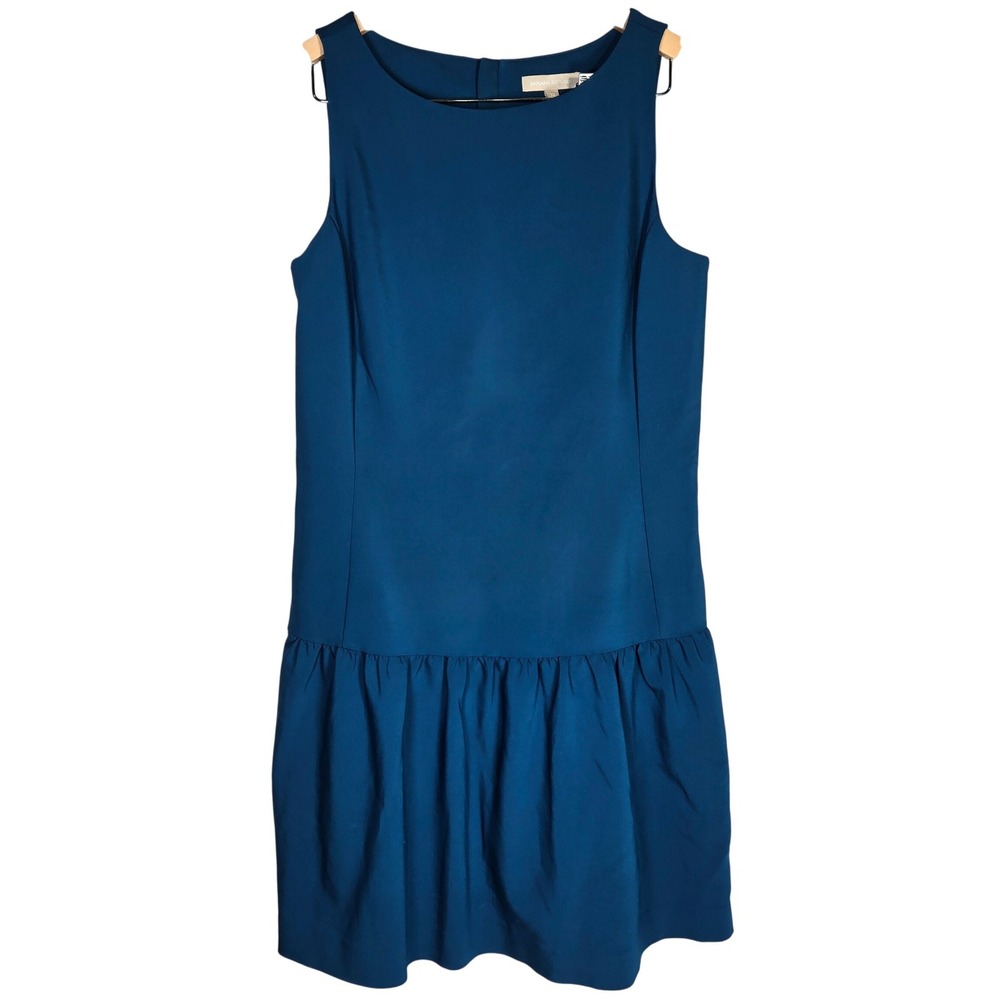 Banana Republic Tulum Turquoise High Neck Sleeveless Drop Waist Dress 12 NEW